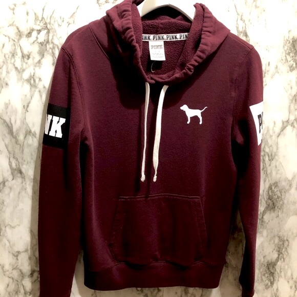 PINK Victoria's Secret burgundy hoodie size S - Picture 3 of 5